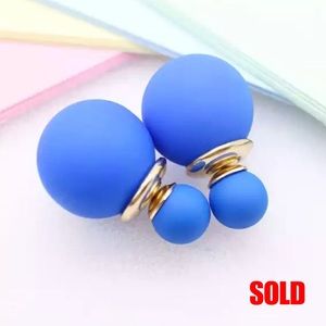 SOLD!!! Stylish Pearl Ball double sided earrings